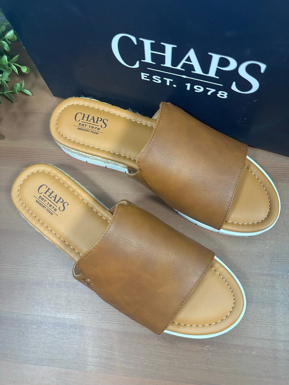 Chaps Women's Nerissa Tan Slide‎ Sandals Size 7